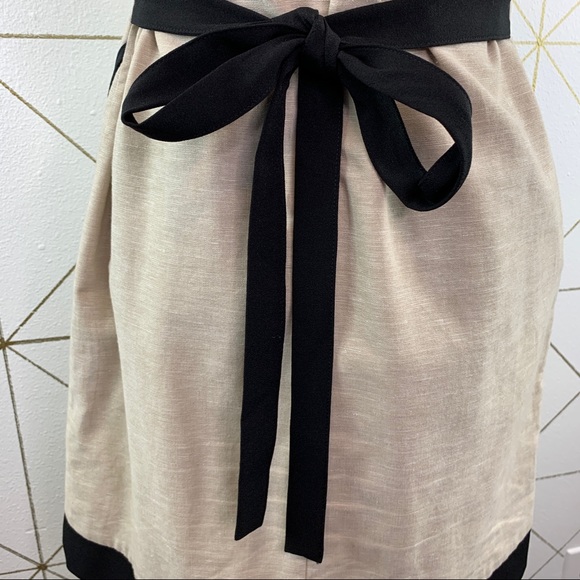 Esley Linen Blend Tie Back Embroidered Dress Small - Picture 7 of 12